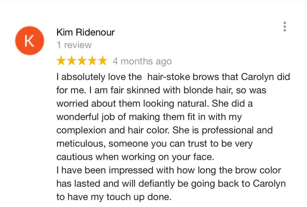 Google Review by Kim Ridenour